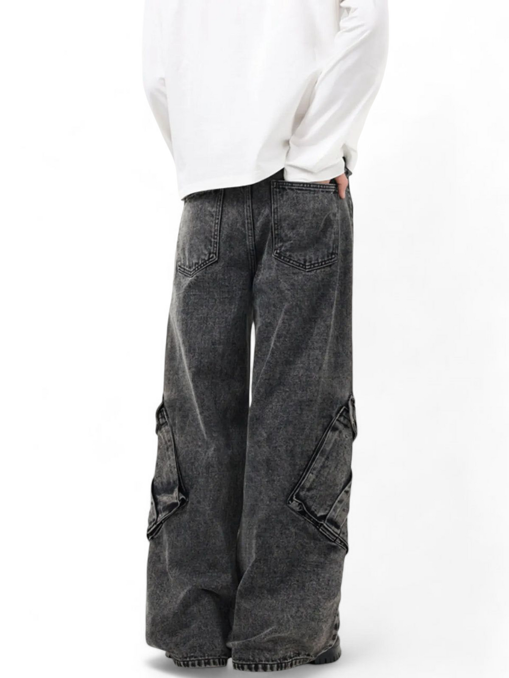 No Stylish | Wide Leg Cargo Jeans