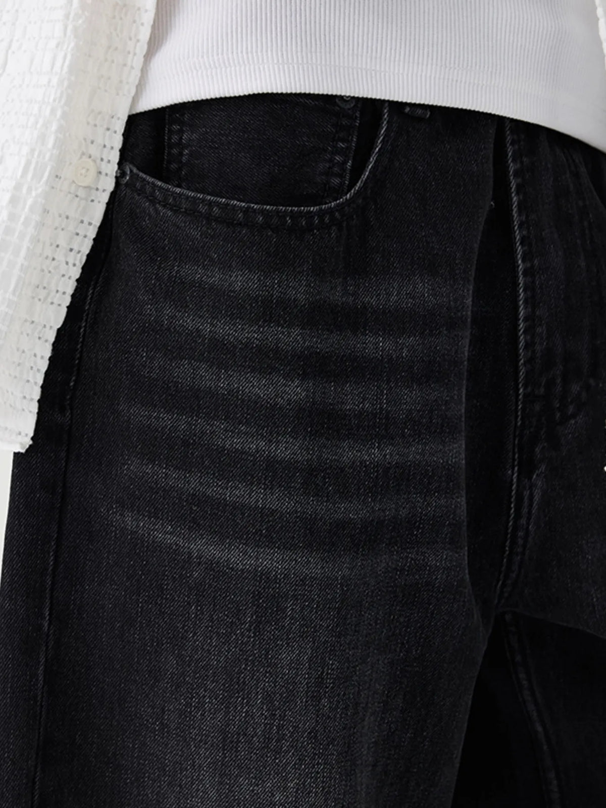 No Stylish | Wide Leg Wash Jeans